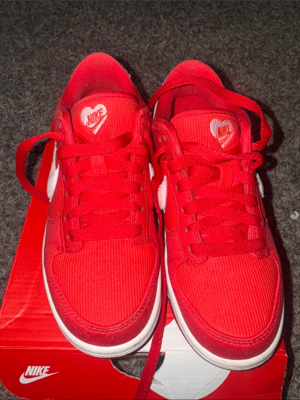 Nike Red Low-Top Heart Accent Sneakers